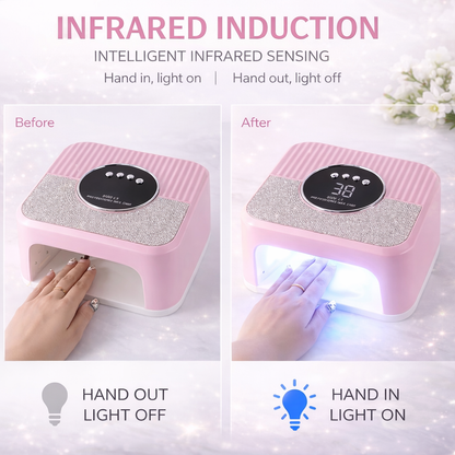 Professional Nail Dryer 268W – High-Power UV LED Lamp with Diamond Design for Salon and Home Use