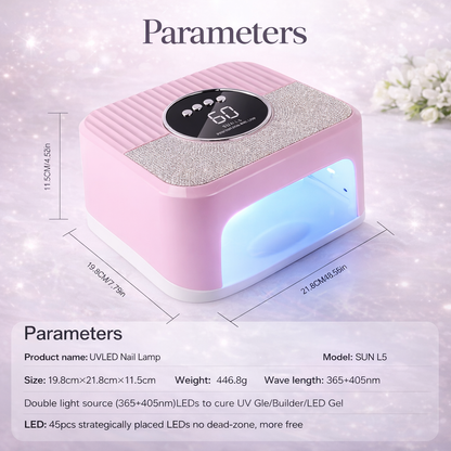 Professional Nail Dryer 268W – High-Power UV LED Lamp with Diamond Design for Salon and Home Use