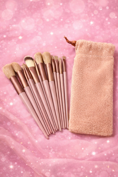 13-Piece Makeup Brush Set with Storage Bag