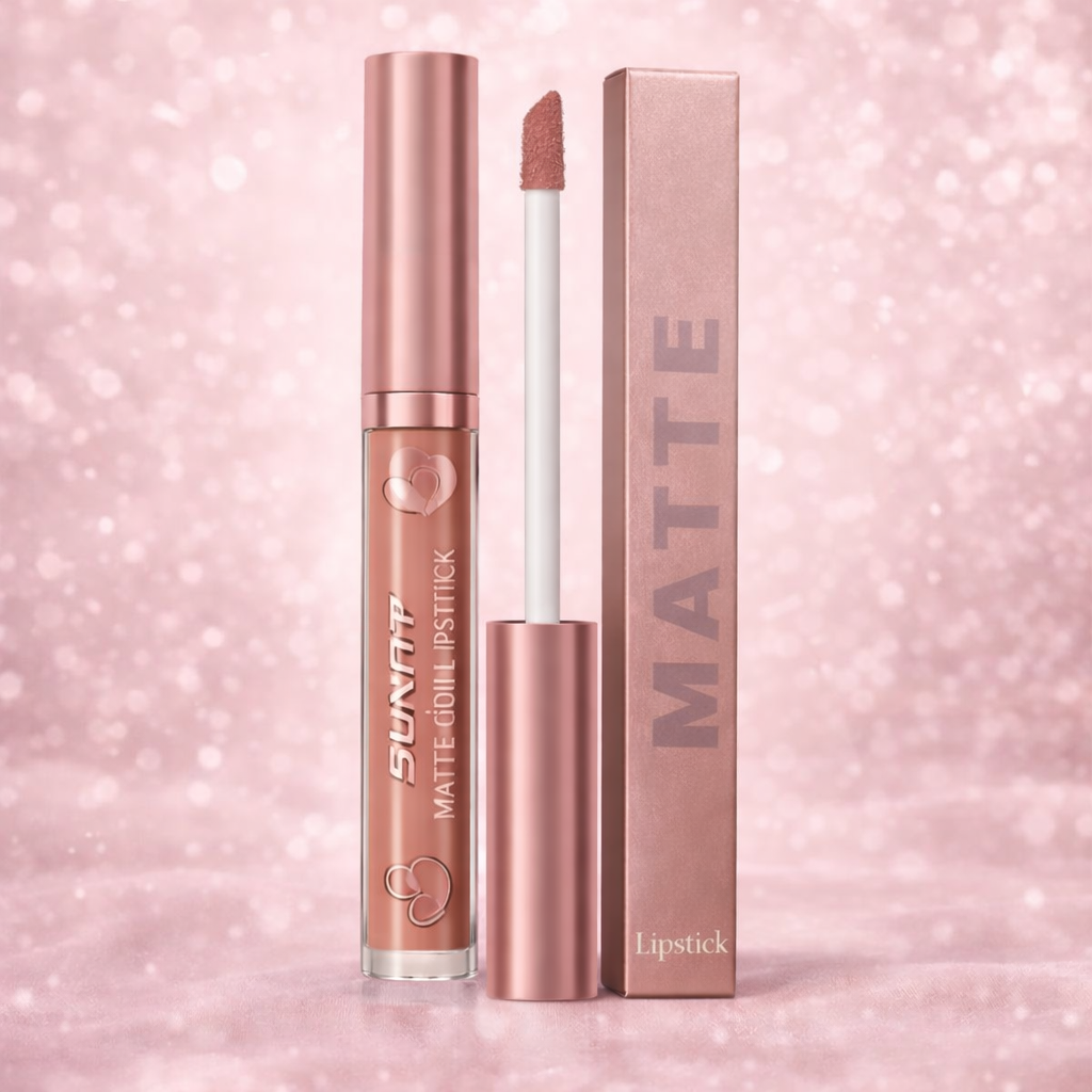 Matte liquid lipstick rosy nude shade 01 - waterproof lip color UAE