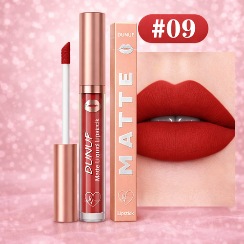 Matte Liquid Lipstick – Shade #09 Classic Red | Long-Lasting Velvet Matte, Waterproof & Non-Stick