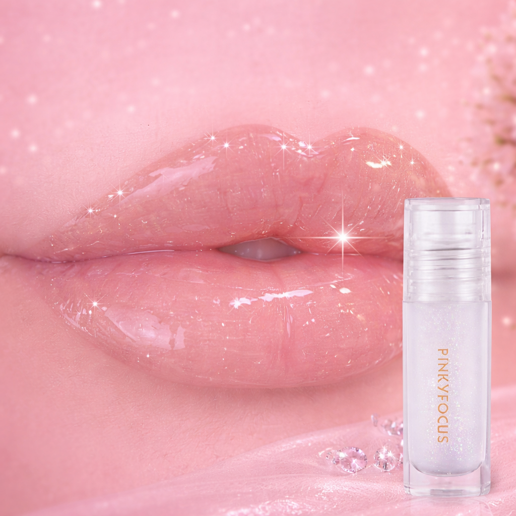 Transparent Lip Gloss with Luminous Particles