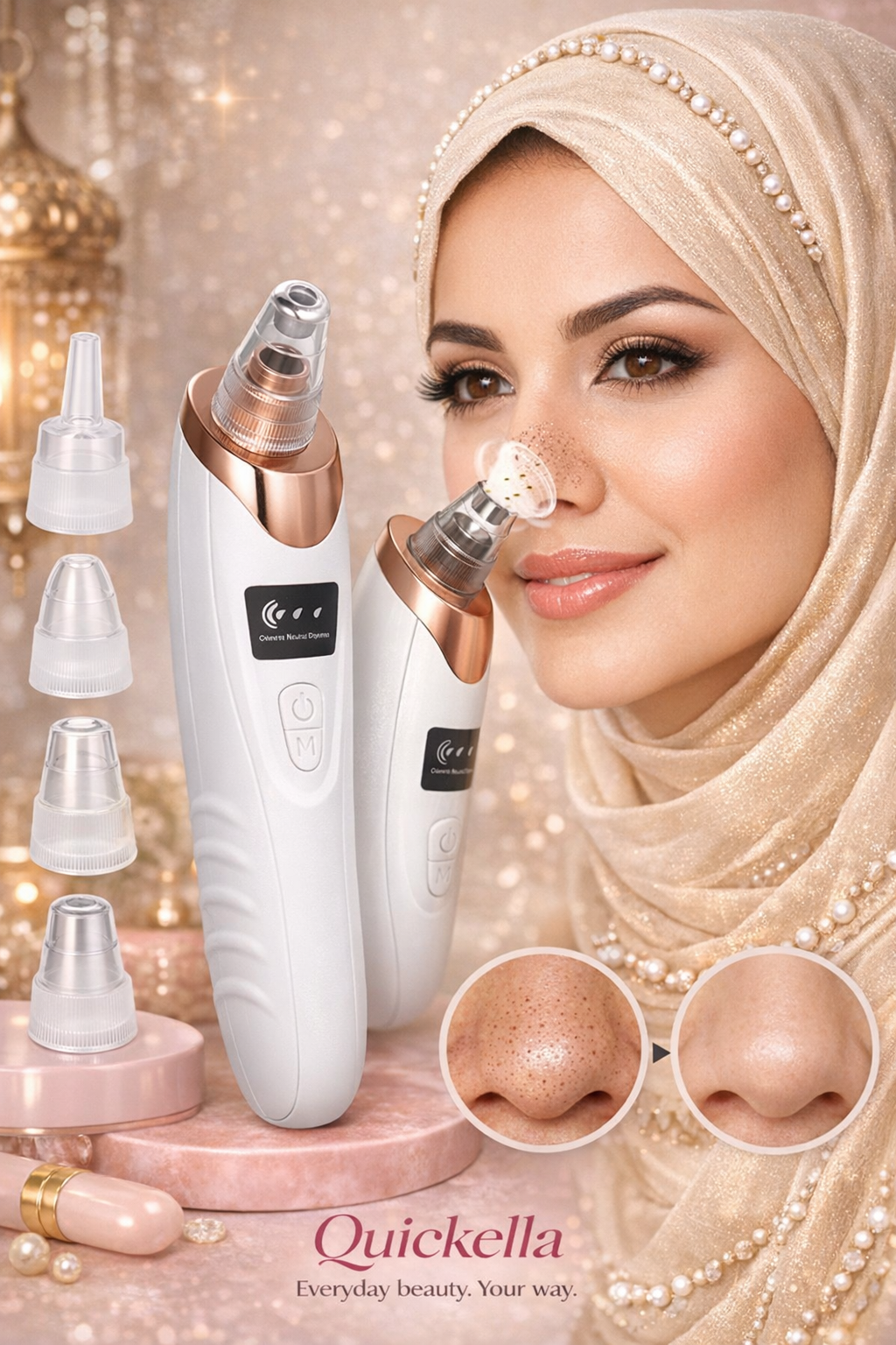 Electric Blackhead Remover Vacuum – 5 in 1 Pore Cleaner with LCD Display & 5 Interchangeable Heads