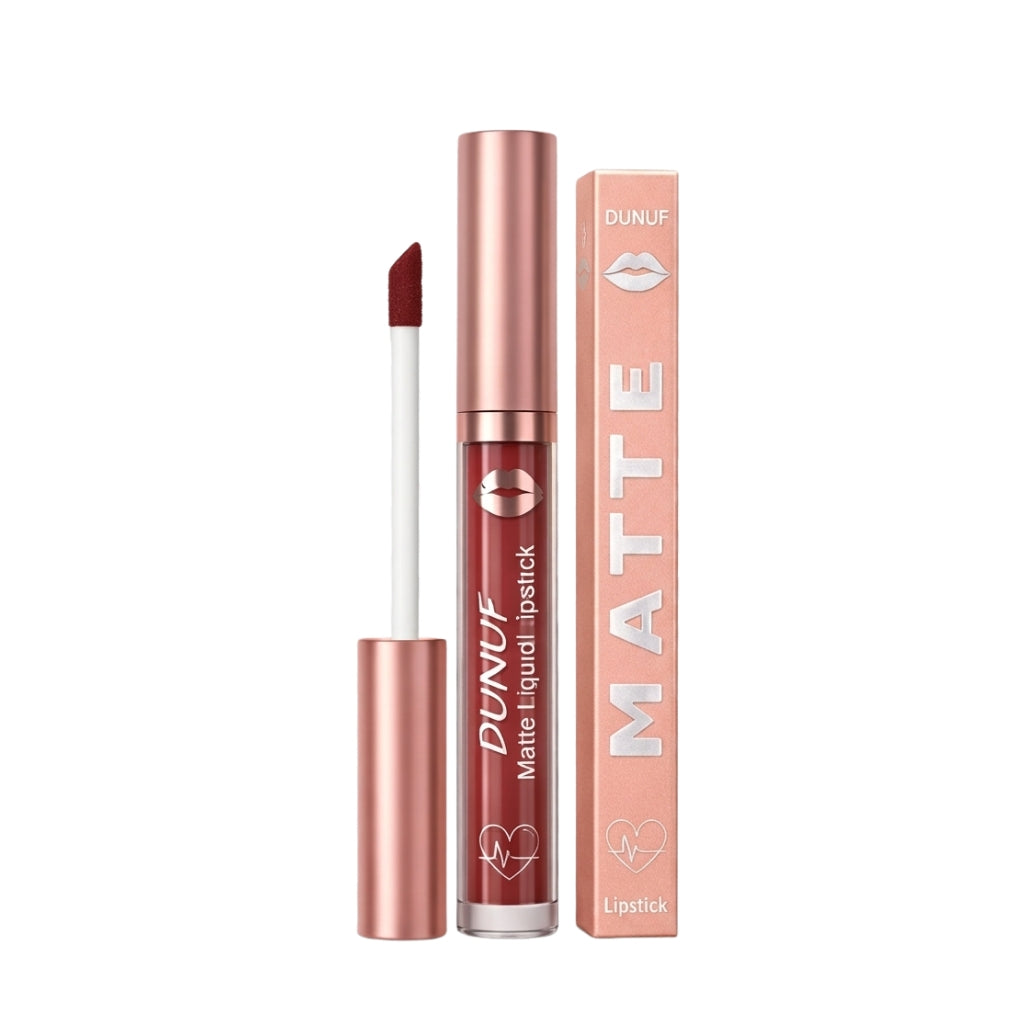 Matte liquid lipstick deep wine shade 16 - dark moody lip UAE