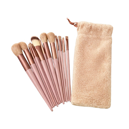13-piece makeup brush set professional quality with storage bag UAE