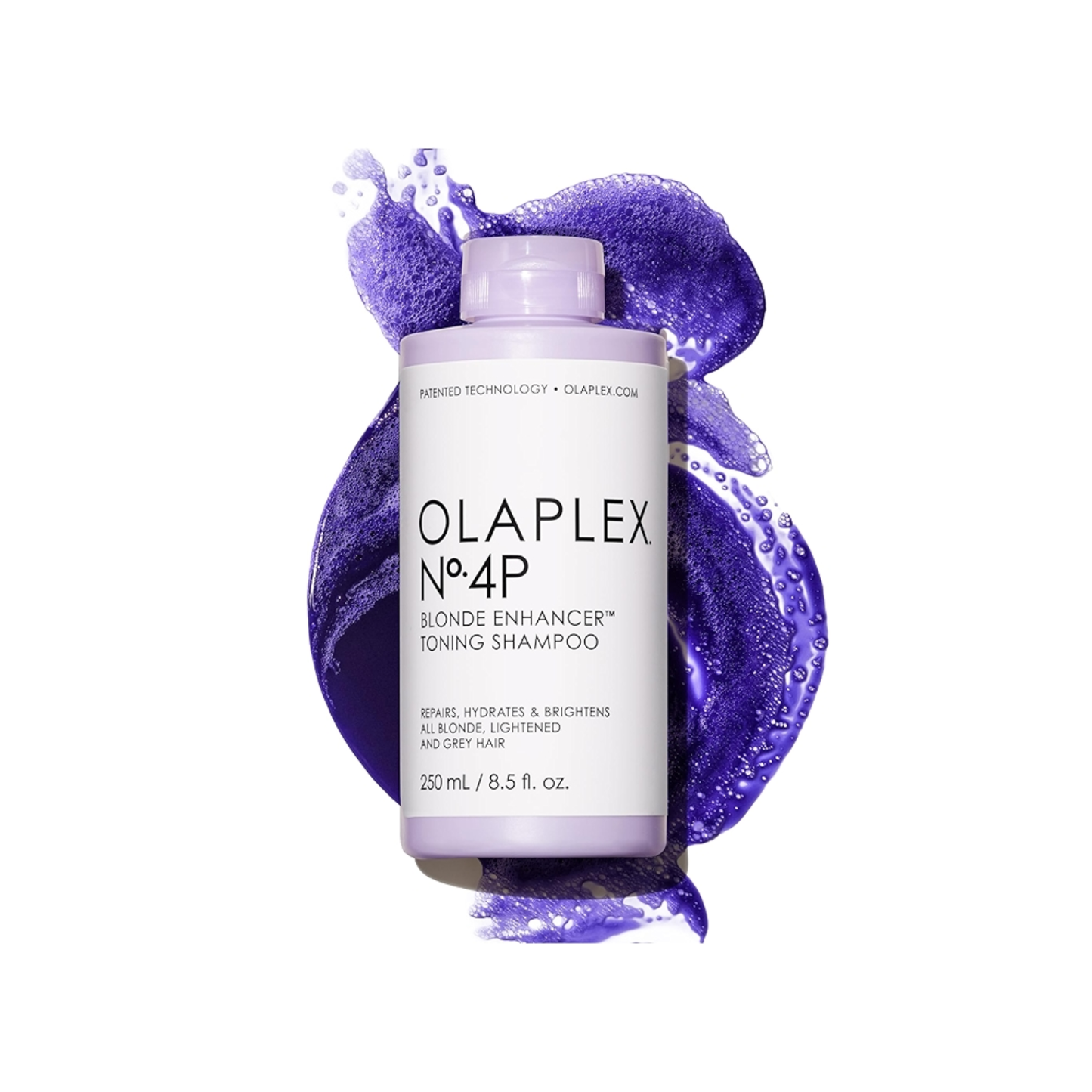Olaplex No.4P Blonde Enhancer Toning Shampoo Lavender 250ml – Neutralizes Brassiness & Brightens Blonde Hair